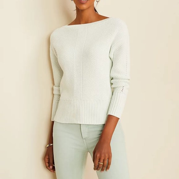 Ann Taylor Sweaters - Ann Taylor Women's Sweater Cable Knit Pullover Top Mint Long Sleeve xxsp